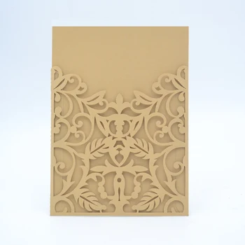 

Hot innovation gift 2018 laser cut paper elegant high card wedding invitation card