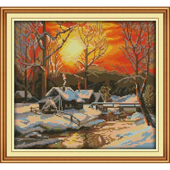 

Everlasting Love The Winter Morning Chinese Cross Stitch Kits Ecological Cotton Stamped 11CT DIY New Year Decorations For Home