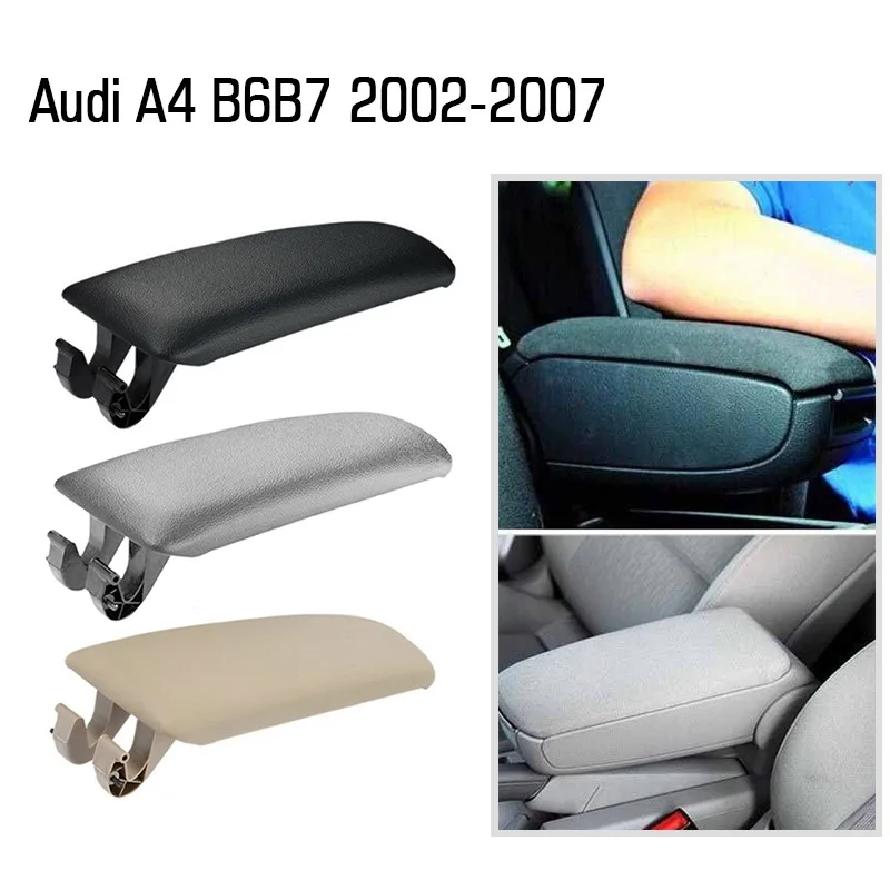 

Car Leather Armrest Center Console Lid Cover for Audi A4 B6 B7 2002-2007 Center Console Armrest Cover Lid Fit Black