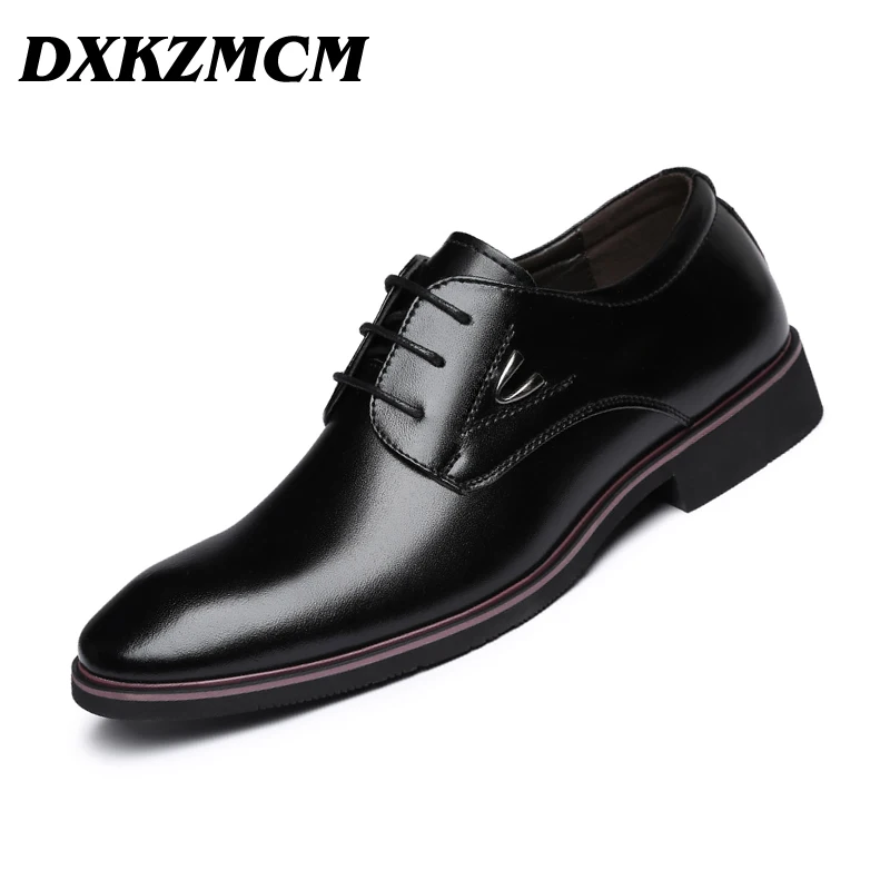 DXKZMCM Men Dress Shoes England Style Business Wedding Formal Flats