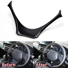 Per Toyota CHR C-HR 2016 2017 2018 Auto Volante Trim Decorazione Auto Contorno Copertura Trim Accessori Pianoforte Nero