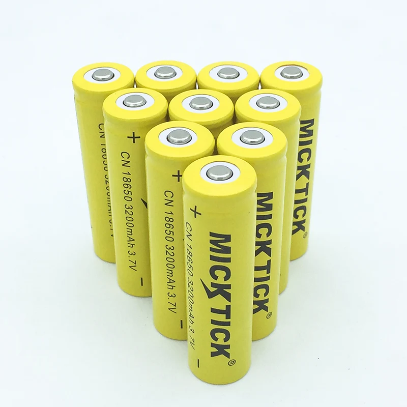 2/6/10/16/24 шт 18650 батарея литий-ионная 3200mAh перезаряжаемые батареи литиевая
