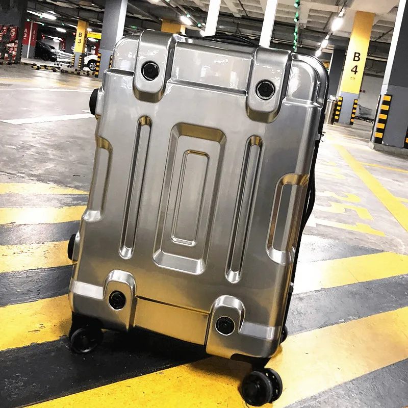 

20'24'26'29'inch Export Creative Suitcase Carry On Cabin Hardside Luggage Metal Plating Trolley Spinner Koffer Wheeled Case