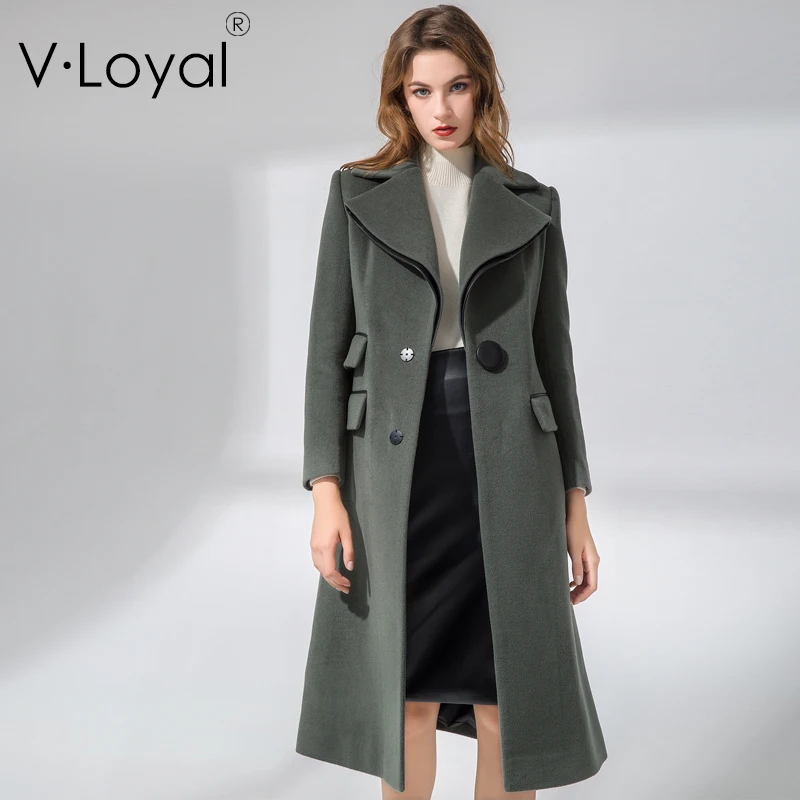 

long Lapel coat, European and American wool coat.