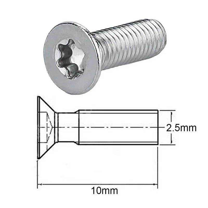 50 шт. торкс шурупы M2 M2.5 M3 M4 3-30 мм нержавеющая сталь 304 винт с потайной головкой и внутренним шестигранником винт плоский болт с головкой бытовой инструмент