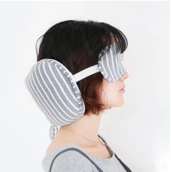 

Foldable Portable Neck Pillow with Eye Mask Pillow Eyelashes Eye Lash Striped Neck Pillow for Sleeping Travel Office Airplane