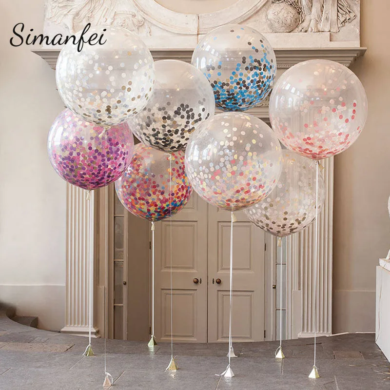 

Simanfei 5pcs Glitter Sequins Balloons 2019 New Confetti Helium Balloons Wedding Birthday Valentine's Day Party Decor Balloon
