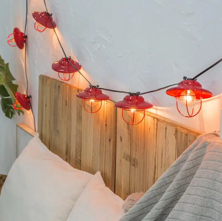 

Red lampshade LED colour lamp flash string lamp bedroom romance room decoration light bulb