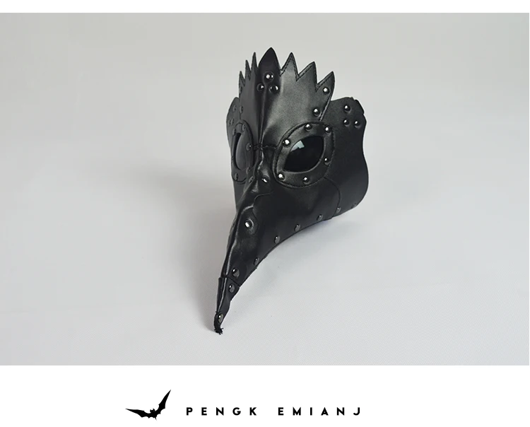 plague doctor mask Beak Doctor Mask Long Nose Cosplay Fancy Mask rivet Gothic Retro Rock Leather Halloween beak Mask (1)