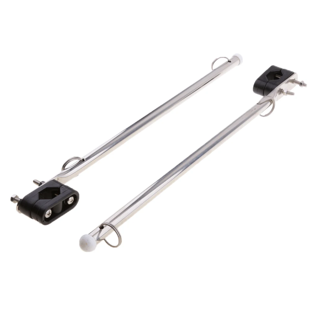

1 Pair Flag Pole Rail Mount Stainless Steel Boat Accessories Marine for Yacht Rowing Boat 350mm