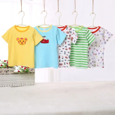 Baby Tees Cotton Toddler Tops Spring Summer Boys Girls T Shirt for 3M-24M Factory Whole Sales 5 pcspakacge