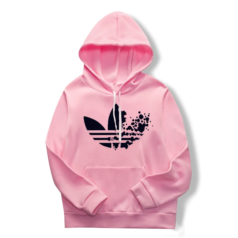 

2019 new women's long-sleeved hoodie plain color printed casual sport hoodie pullover spring and autumn long-sleeved