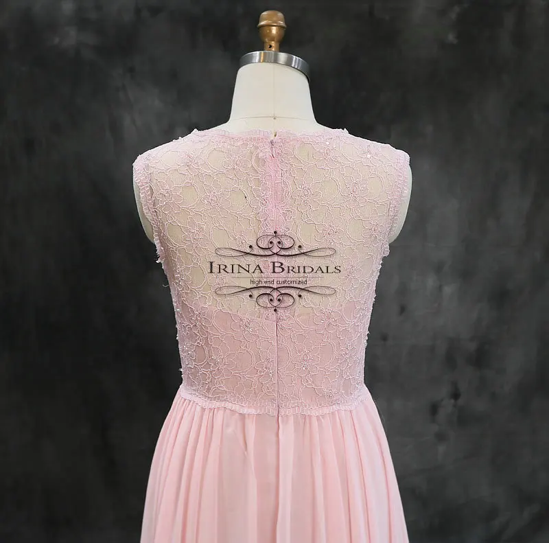 Кружевное пляжное платье Irina Bridals повседневное шифоновое в пол с рукавами