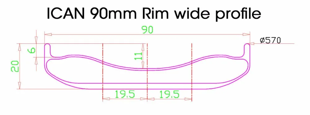 90mm Rim wide profile
