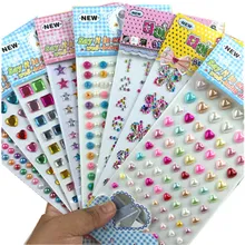 Many Styles Mixed Color Acrylic Rhinestone Crystal Stickers DIY Cute Children toys Stickers notebook Frame decorative applique