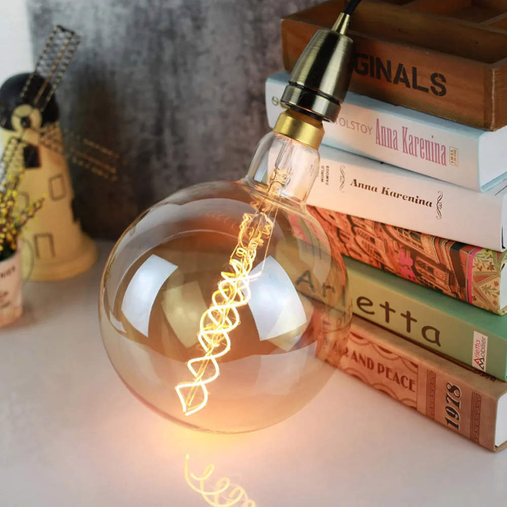 

TIANFAN Big Edison Bulbs Vintage Light Bulb Giant Globe G200 Led Bulb Spiral Filament 6W 220/240V E27 Decorative Light Bulb