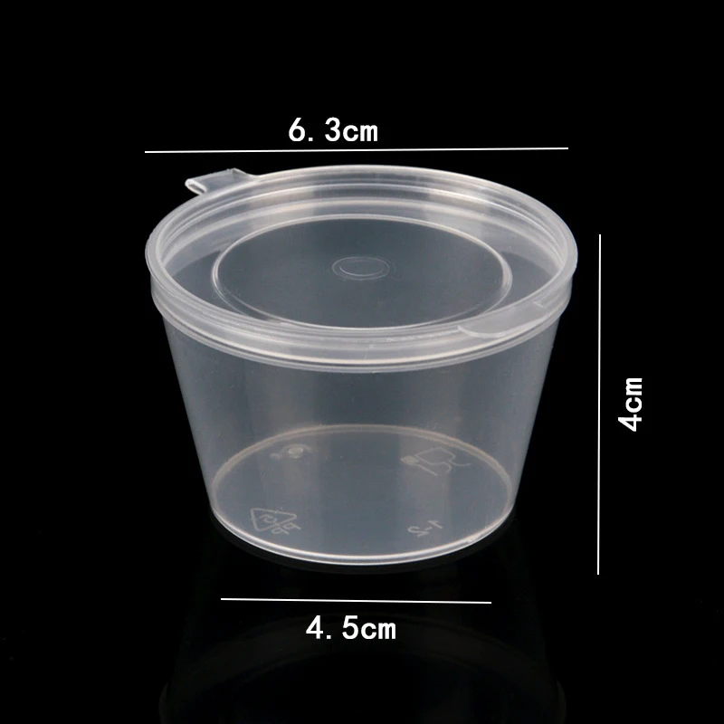 50 шт. маленький одноразовый пластиковый соус Chutney Cup контейнер для хранения продуктов с крышкой T6