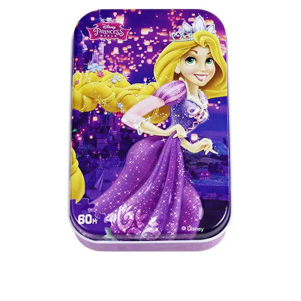 Disney Iron Box Puzzle Wooden Toys Early Learning 60 Pieces Mickey Ice Snow Princess Sophia Racing Puzzle - Цвет: 13