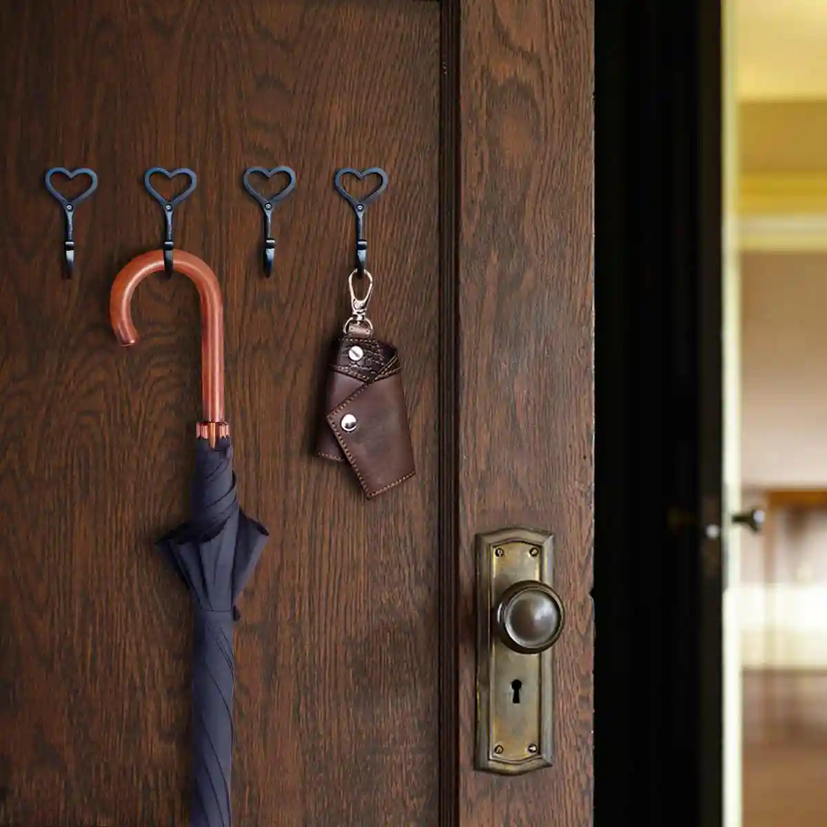 wrought iron heart shaped hooks