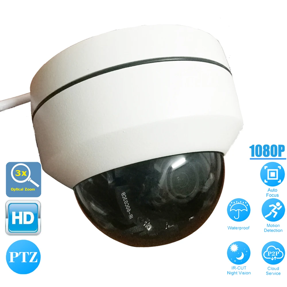 

Indoor/Outdoor Mini SONY HD 1080P PTZ Dome IP Camera 2.0MP 3X OpticaL Zoom Auto Focus IR-Cut P2P Security CCTV Camera ONVIF 2.4