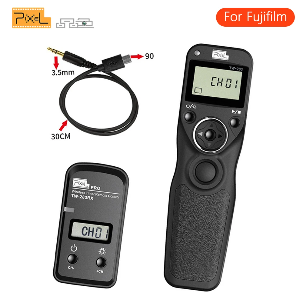 

Pixel TW-283/90 Wireless Timer Remote Control For Fujifilm GFX50S X-PRO2/X-T2/X-T1/X-T20/X-T10/X-E2S/X-E2/X-M1/X-A10/X-A3/X-A2