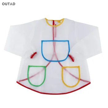 

Hot ! Baby Feeding Bibs EVA Waterproof Long Sleeve Transparent Smock Bibs Apron Burp Cloths Suitable for Baby Children Bib Burp