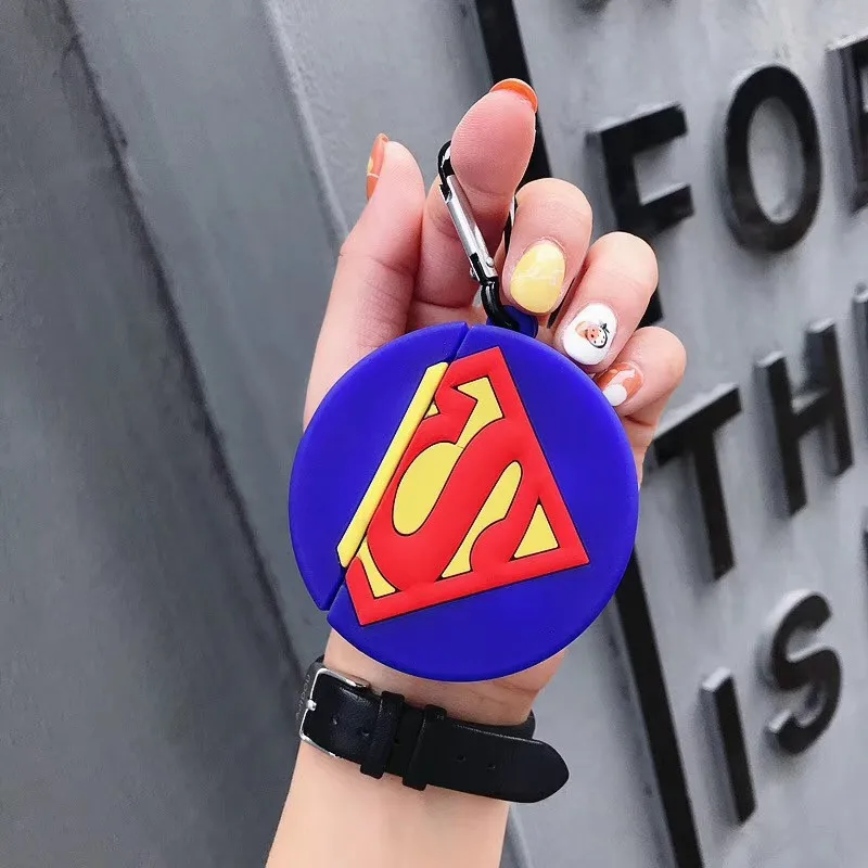 Для AirPods 2 Чехол милый 3D мультяшный Капитан Америка Супермен чехол для наушников