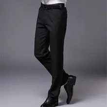 Новинка, черные мужские облегающие брюки, Формальные Свадебные деловые прямые мужские брюки, офисное платье, брюки