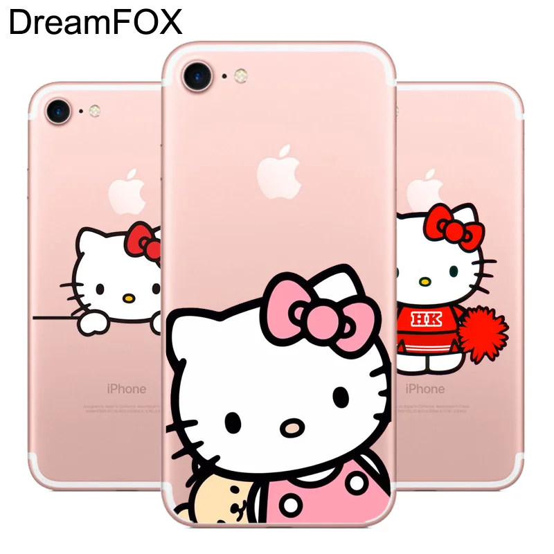 Goede DREAMFOX M054 Hello Kitty Zachte TPU Silicone Case Cover Voor Apple iPhone XR XS Max 8X7 6 6 s Plus 5 5 s SE 5C 4 4 s