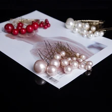 Новые женские жемчужные шпильки для волос, свадебные аксессуары, красные, белые, розовые свадебные заколки для волос, украшение для невесты u535, 18 шт