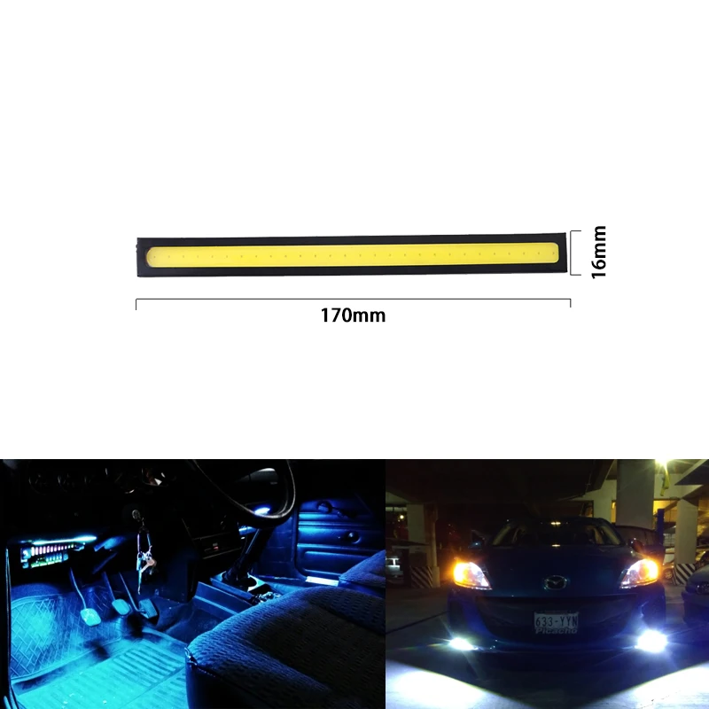 4x автомобиля светодиодный Лампа COB DRL указатель поворота дневного светильник 12В Супер яркий авто противотуманная панель парковки заднего фонаря 17 см Водонепроницаемый