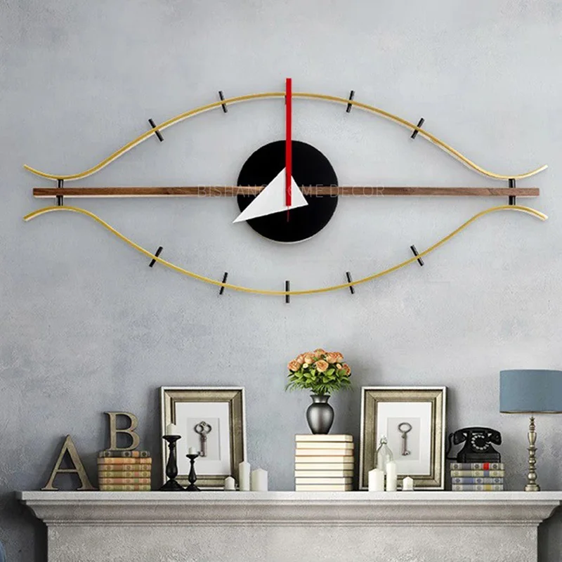 3d single face wood wall clock decoration silent modern design Eye Clock Quartz holder wall