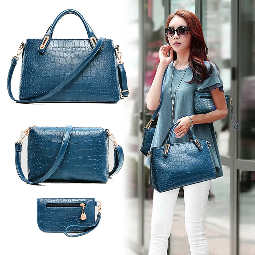 Buy Fashion Women Handbags Sets PU Leather Handbag