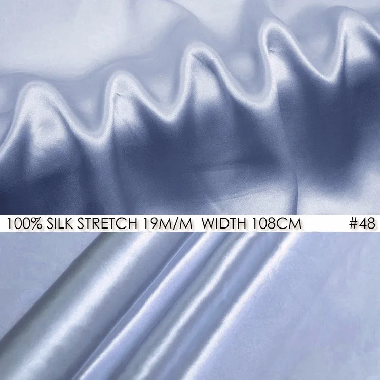 [Clearance Sale]SILK STRETCH SATIN 108cm width 19momme/Pure Silk Tissus