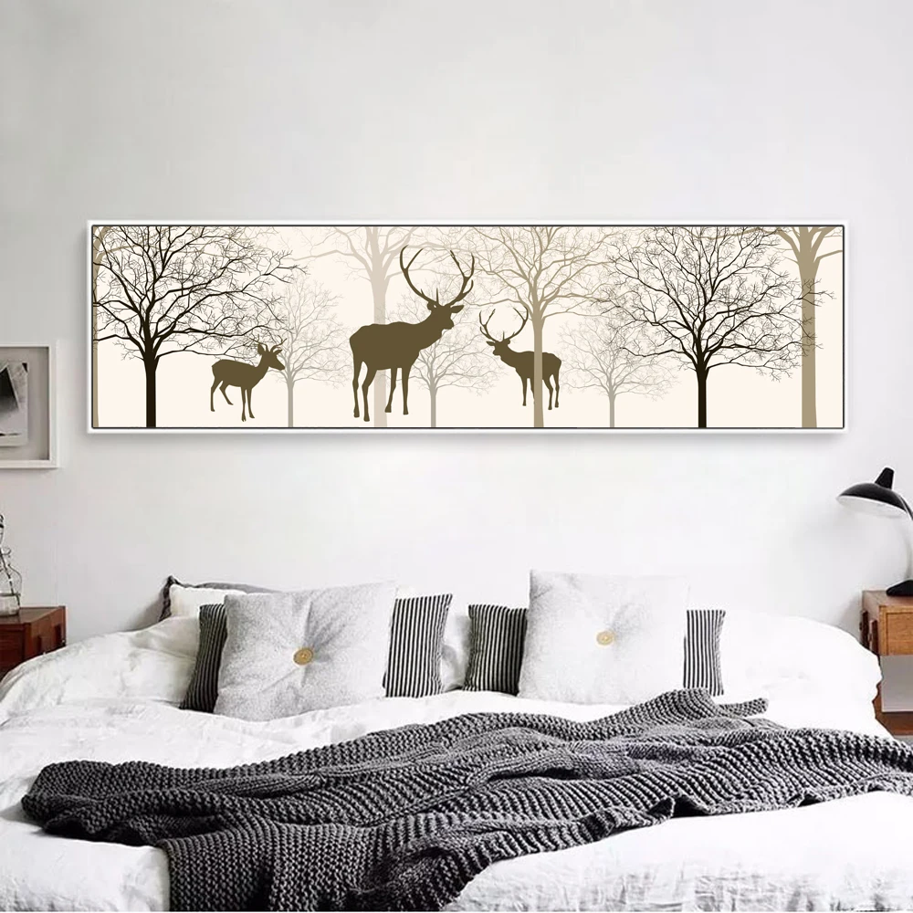 Nordic Style Forest Wall Art Canvas Poster Decor Printed Decal Picture Unframed