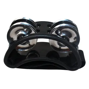 

New Percussion Foot Tambourine with Metal Jingles, Black