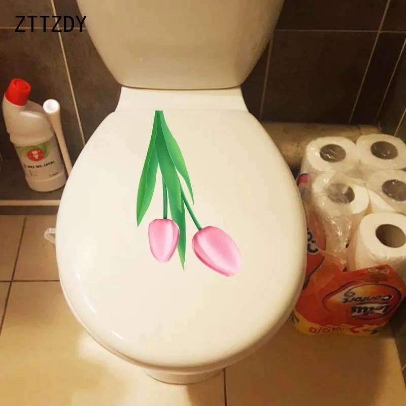 ZTTZDY 17 9*28 см розовый цветок тюльпан домашний туалет Наклейка Декор спальня
