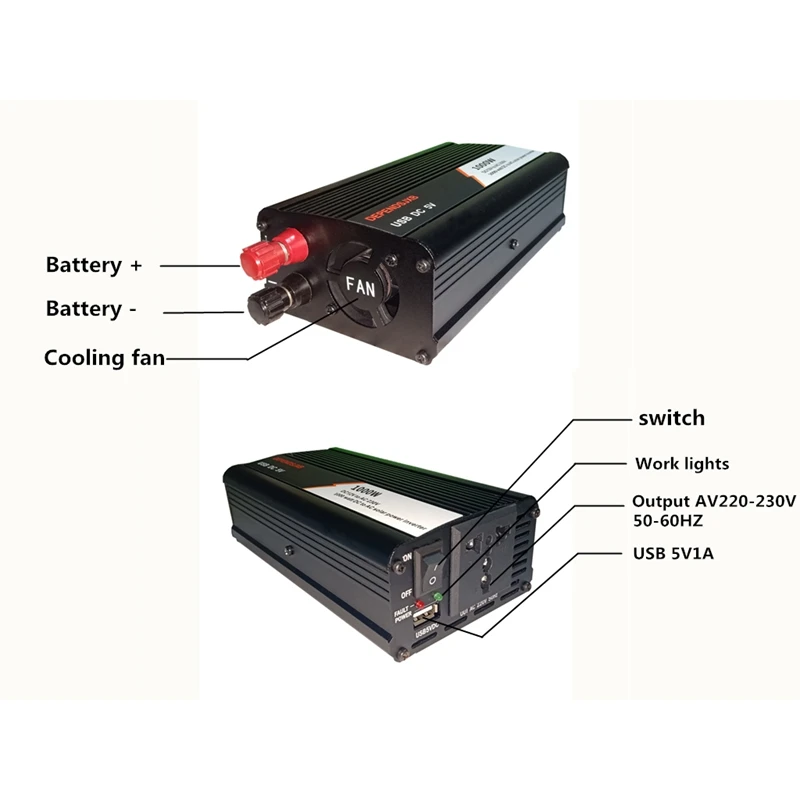 18V20W солнечная панель+ 12V контроллер+ 1000W инвертор Dc12V-Ac230V генерация солнечной энергии комплект, для наружного и домашнего использования