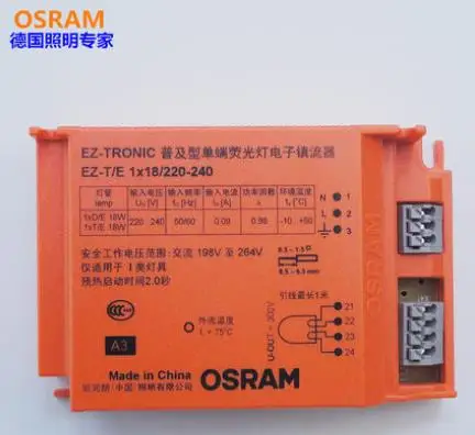 OSRAM EZTRONIC EZ-T/E 1x13 1x18 1x26/220-240 компактная флуоресцентная лампа Электронный балласт, 1 x D/E T/E 13W 18W 26W лампа, 220-240V