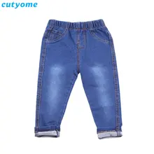 Г., весенне-осенние джинсы для маленьких мальчиков Однотонные эластичные синие и черные джинсовые штаны для детей, повседневные хлопковые брюки для мальчиков джинсовая одежда
