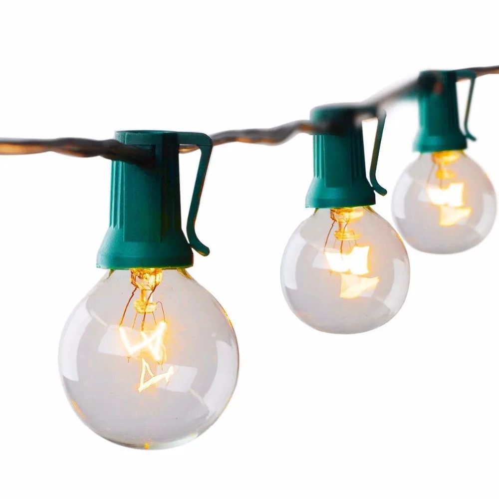 Patio Lights G40 Globe Party Christmas String Light Warm White 25Clear