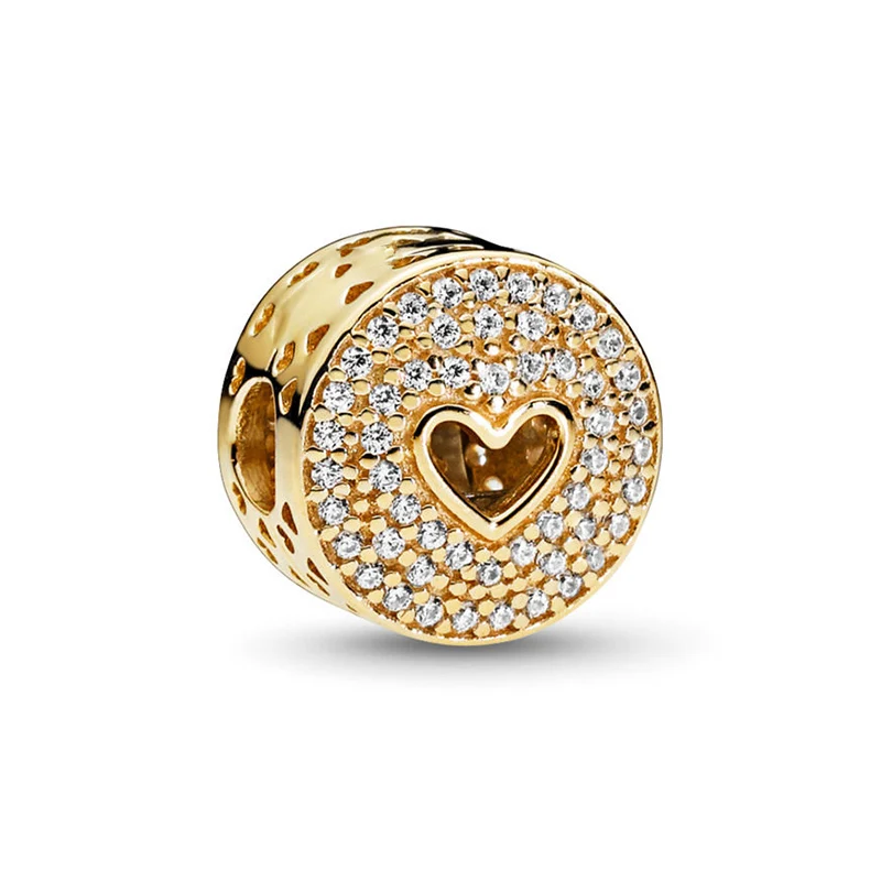 TOGORY 2 шт./лот полый любовь Шарм для браслета тонкие браслеты и ожерелья для женщин Дамские изготовление браслетов ювелирные изделия аксессуары - Цвет: Gold Color