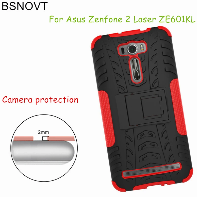 BSNOVT For Asus Zenfone 2 Laser ZE601KL Cover 6.0'' Soft Silicone+ Hybrid Plastic Case Fundas |