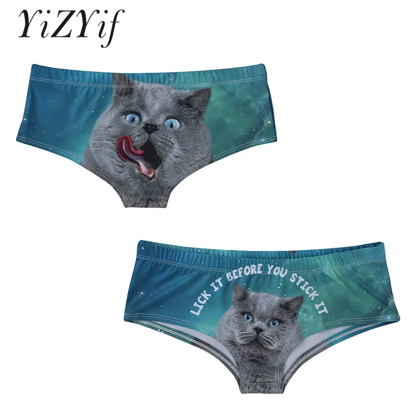 YiZYiF Women Naughty Sexy Briefs Soft Funny Flirty Cute 3D Animal Print