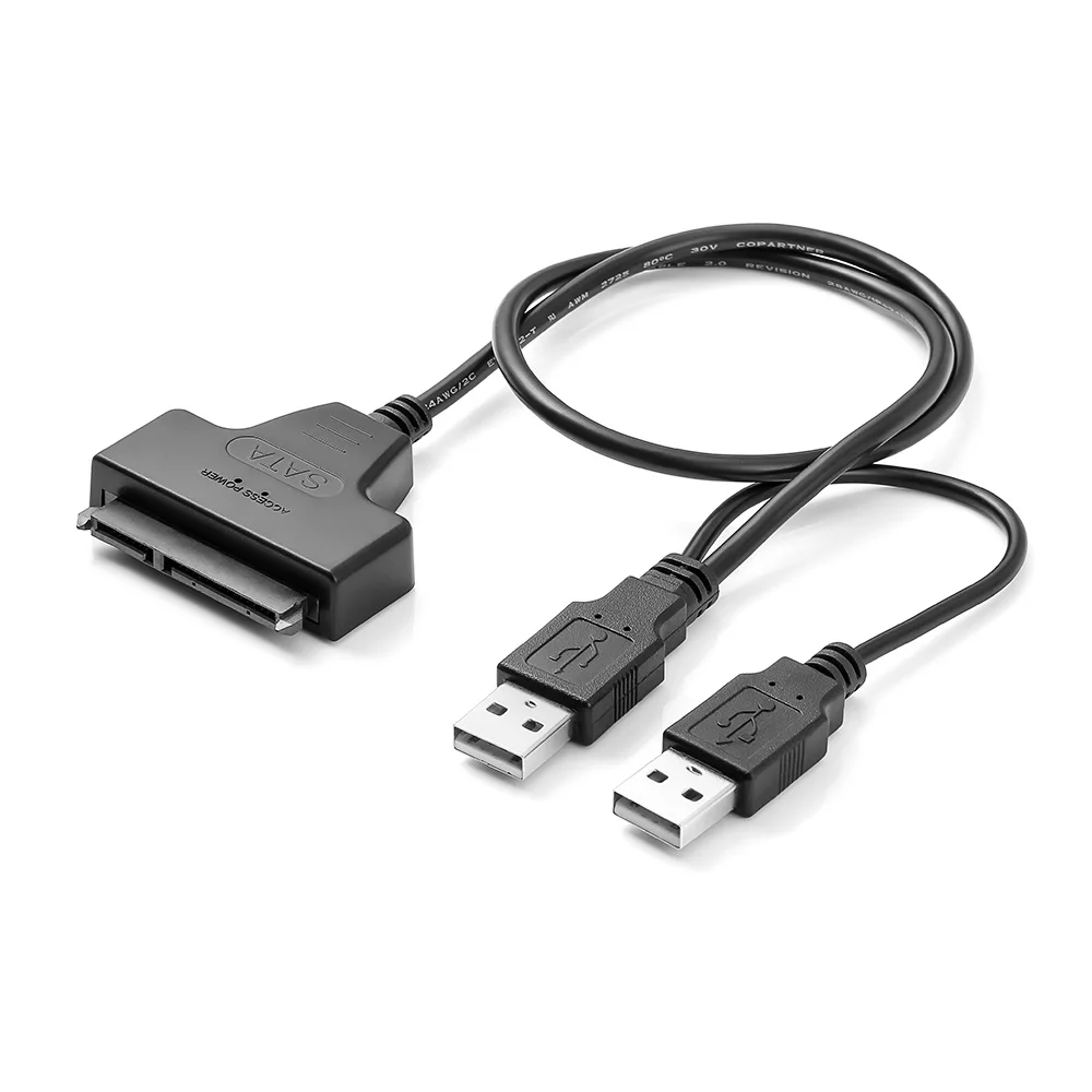 SATA кабель-конвертер для жесткого диска USB 2,0-Sata адаптер внешняя мощность для 2,5/3,5 дюймов SSD кабель-конвертер для жесткого диска