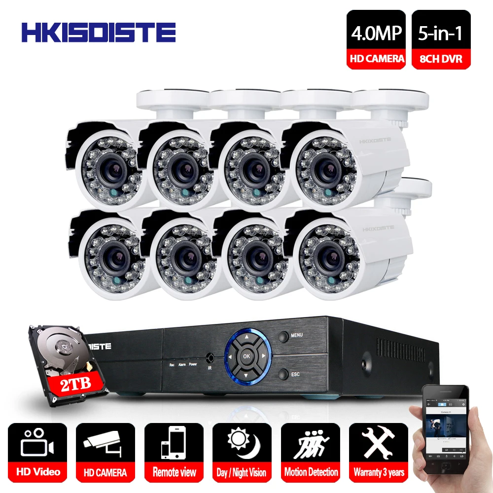 8CH 4MP HDMI DVR Home Security Outdoor AHD 4MP CCTV Camera System 8 Channel Video Surveillance Night Vision Kit With NO HDD 8CH 4MP HDMI DVR Home Security Outdoor AHD 4MP CCTV Camera System 8 Channel Video Surveillance Night Vision Kit With NO HDD