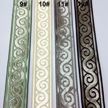 

3.3cm 33mm 1-3/8' Costume Curtain Laciness National Jacquard Ribbon Light Gold Cloud Moire Fringe Handmade Classic Woven Webbing