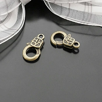 

(27664)20PCS 17x9MM Antique Bronze Zinc Alloy Lobster Clasps Connect Clasps Necklace Clasps Diy Jewelry Findings Accessories