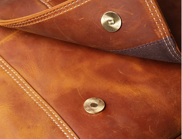 Vintage hombres Crazy Horse maletín de cuero genuino portátil Bolso de negocios alta capacidad estudiante cuero bolsos de hombro Bolso D838 - 6