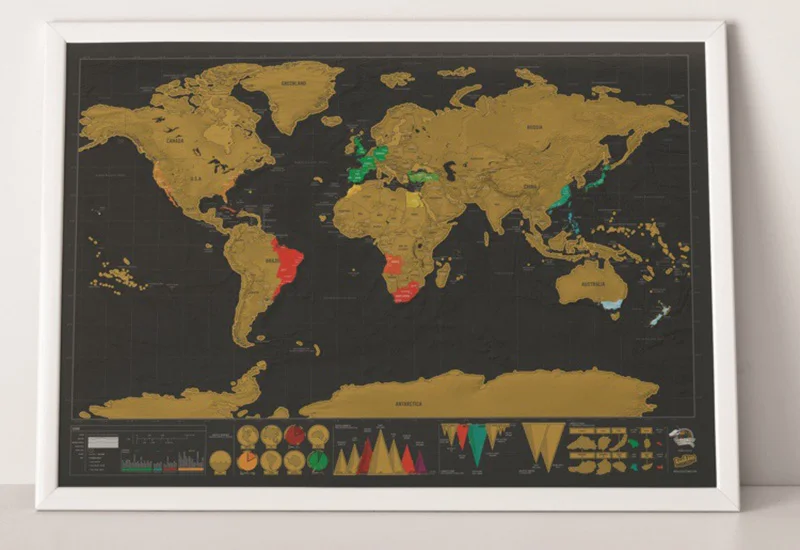 Бесплатная доставка роскошный черный Скретч Карта мира Лучший Декор школьные офисные канцелярские принадлежности